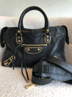 Preloved Excellent Balenciaga City S Black Leather GHW with signs of usage S260618-02