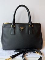 Preloved Excellent Prada Black Saffiano Lux Leather Tote Bag S260623-06