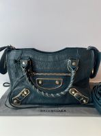 Preloved Excellent Balenciaga Mini City Dark Green Bag GHW S260623-05