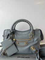 Preloved Excellent Balenciaga Mini City Grey Leather GHW S260623-01