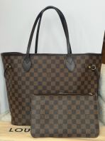 Preloved  Excellent LV Neverfull MM Tote Bag Damier Ebene Canvas with Pouch S260328-05