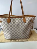 Preloved Excellent  LV Neverfull MM Tote Damier Azur Canvas with minor interior stain C260629-04