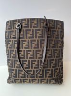 Preloved Fendi Zucca Brown Canvas Tote in Good Condition with signs of use on handle SBO260630-02