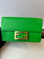Preloved Excellent Fendi Baguette Logo-plaque Shoulder Bag with small defect SBO260705-05
