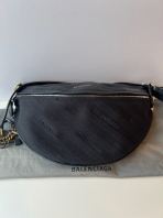 Preloved Excellent Balenciaga Belt Bag Black Monogram Canvas SBO260705-03