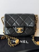 Preloved Excellent CHANEL  Mini Square Lambskin Single Flap crossbody bag SBO260511-02