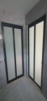 Aluminium Swing Slide door with frosted glass at Skudai JB