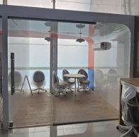 12mm clear tempered glass partition with sliding door at Kulai JB