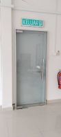 12mm clear tempered floor spin door with extend outer at SILC JB
