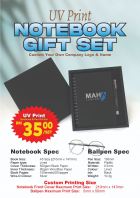 UV PRINT GIFT SET, CUSTOM MADE OWN LOGO, UV PRINT, NOTEBOOK, PEN