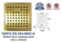 SWFG-SS-304-6603-G  SUS304 FLOOR GRATING GOLD 150x150MM