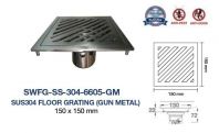 SWFG-SS-304-6605-GM  SUS304 FLOOR GRATING GUN METAL 150x150MM