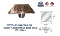 SWFG-SS-304-6605-RG  SUS304 FLOOR GRATING ROSE GOLD 150x150MM