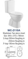 WC-2110A WASHDOWN TWO PIECE CLOSET S-TRAP 200MM