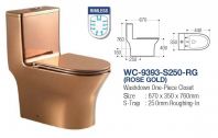 WC-9393-ROSE GOLD  RIMLESS ONE PIECE CLOSET S-TRAP 250MM