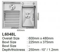 LAUNDRY SINK SUS304 LEFT 600x480mm