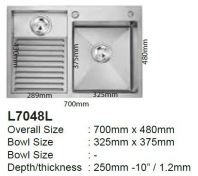 LAUNDRY SINK SUS304 LEFT 700x480mm