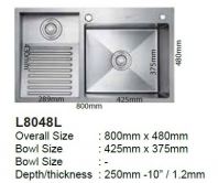 LAUNDRY SINK SUS304 LEFT 800x480mm