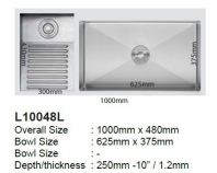 LAUNDRY SINK SUS304 LEFT 1000x480mm