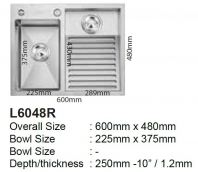 LAUNDRY SINK SUS304 RIGHT 600x480mm