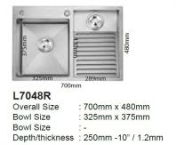 LAUNDRY SINK SUS304 RIGHT 700x480mm