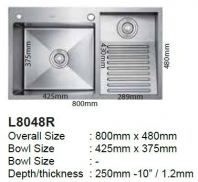 LAUNDRY SINK SUS304 RIGHT 800x480mm