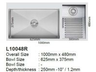 LAUNDRY SINK SUS304 RIGHT 1000x480mm