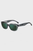 BOSS Mens Grey Acetate Sunglasses with Green Full-Colour Lenses