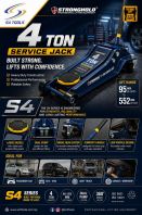 S4Tools 4 Ton Industrial Grade Low Profile Hydraulic Service Jack - Heavy Duty Floor Jack for Lowered Cars & SUVs
