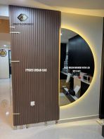 Half Moon Mirror 3ft x 6ft + Fluted Wall With LED - After Installation