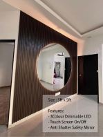 Full Moon Mirror 5ft x 5ft With LED - After Installation