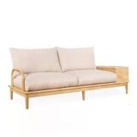 Carol Rubberwood & Linen Grey Sofa