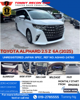 2025 TOYOTA ALPHARD 2.5 Z HUD SIDE STEP 6A 3700KM 2025 TOYOTA ALPHARD 2.5 Z HUD SIDE STEP 6A 3700KM