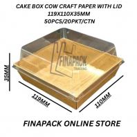 CAKEBOX COW CRAFT PAPER WITH LID 119X110X35MM 50PCS/20PKT/CTN
