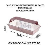 CAKE BOX WHITE RECTANGULAR 172X69X35MM 50PCS/20PKT/CTN