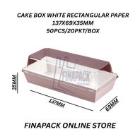 CAKE BOX WHITE RECTANGULAR PAPER 137X69X35MM 50PCS/20PKT/CTN