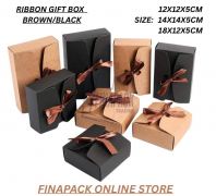 RIBBON GIFT BOX BROWN/BLACK ALL SIZE