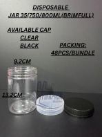DISPOSABLE JAR 35 BLACK/CLEAR CAP