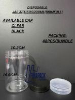 DISPOSABLE JAR 37 BLACK/CLEAR CAP