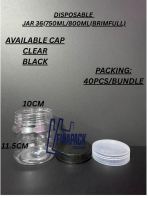 DISPOSABLE JAR 36 BLACK/CLEAR CAP