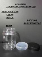 DISPOSABLE JAR 38 BLACK/CLEAR CAP
