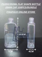 PG350 FLAT SHAPE   PLASTIC  CLEAR BOTTLE