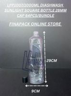 LPP1007 DISHWASH SUNLIGHT SQUARE  PLASTIC  CLEAR BOTTLE