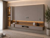 Wall-Mounted TV Cabinet (10ft �� 66" Height)
