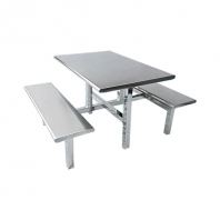 Stainless Steel 304 Canteen Table 4 Seater Bench Seat