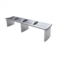 4 Seater Stainless Steel 304 Link Bench with Column Legs