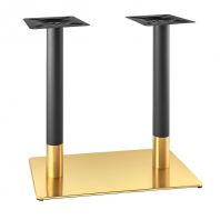2 Tone Black and Gold 2 Pillar Rectangular Table Base