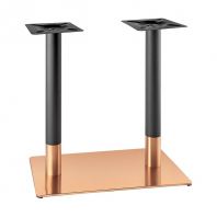 2 Tone Black and Rose Gold 2 Pillar Rectangular Table Base