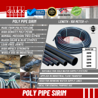 POLY PIPE HIGH DENSITY POLYETHYLENE PIPE (HDPE) /(PE 100) untuk kebun rumah 20MM, 25MM, 32MM, 50MM, 63MM, 90MM