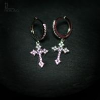 ʮּܴ׹  925 Silver Cross Earrings 0ɫ0;ҫ Hypoallergenic  Tarnish-Resistant  Long-lasting Shine